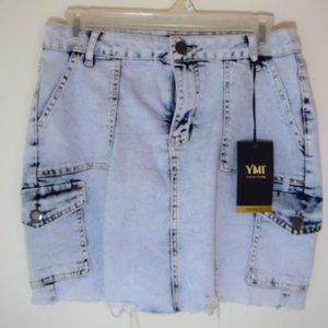 YMI 7/28 light blue jean skirt